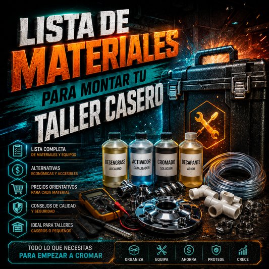 Lista de Materiales para Montar tu propio Taller Casero de Cromado